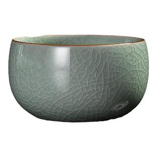 廷怀窑 李廷怀汝窑茶杯陶瓷品茗杯主人杯单杯汝州汝瓷开片 托底烧