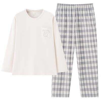 男款睡衣纯棉春秋季薄款长袖休闲