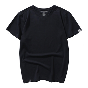 KERWATS大码男装夏短袖T恤圆领纯色打底衫宽松透气棉体恤半袖衣服