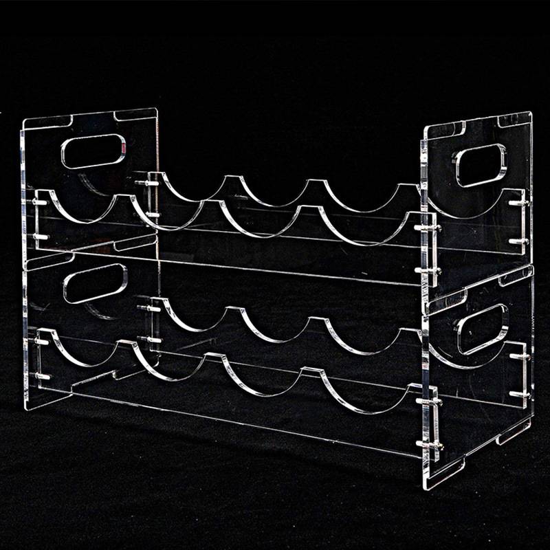 厂家定制亚克力红酒陈列架9弹多层架孔酒架孔子孔红酒杯126半圆