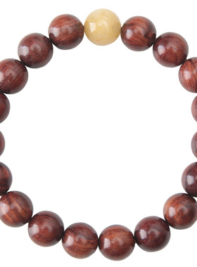 原创手工紫檀柳佛珠似海南黄花梨