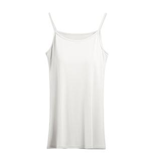 简云中长款吊带背心女性感冰丝睡裙防走光莫代尔白色内搭连衣裙夏