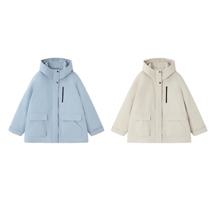 时然大码女装派克服棉服冬季新款棉衣微胖MM时尚休闲宽松连帽外套