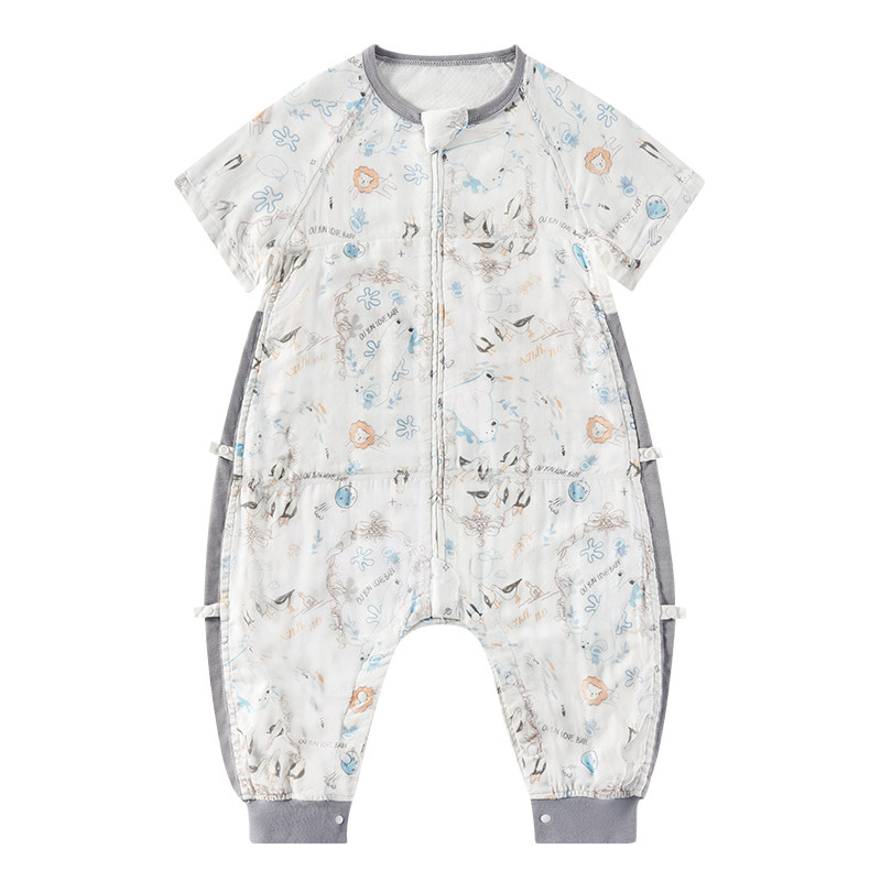 欧孕[植纤纤]婴儿睡袋春夏薄款凉感儿童宝宝纱布分腿四季通用防踢