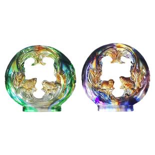 琉璃鸿运当头鱼风水摆件居家客厅办公桌面玄关摆放乔迁新居礼品