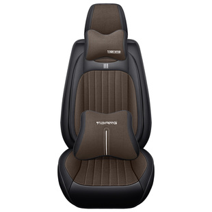 汽车坐垫四季通用全包座椅套冬季皮革亚麻布艺座垫全包围专用座套