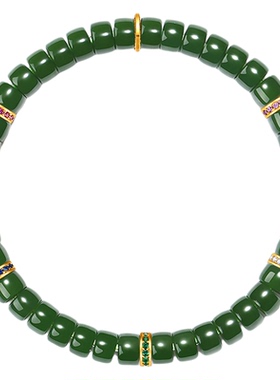 天然和田玉碧玉直切归圆手串