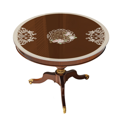 国风印花pvc透明圆形餐桌垫防油防水免洗家用茶几隔热桌面防尘垫