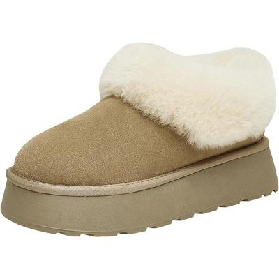 李子璇同款TATA他她蓬蓬靴厚底毛毛鞋保暖棉鞋加绒雪地靴WDX22DM4