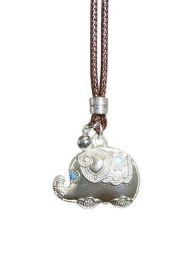 足银9999小吉象项链女纯