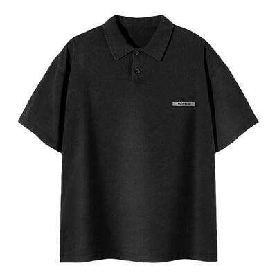 PSO Brand男装女装针织基础水洗做旧短袖POLO衫翻领T恤情侣潮牌