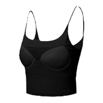 带胸垫U型领弹力修身吊带女