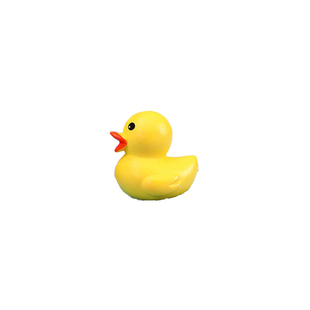 卡通出蛋壳小黄鸭子公仔动物玩偶假山流水族多肉花盆栽园艺微景观