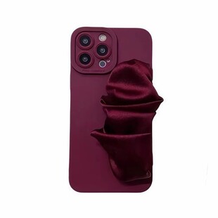 S25三星S24手机壳A16A15A14A13赵露思同款A26丝巾腕带A23A22褶皱A06s酒红A32套A71M53F54A05s女A51适用Note20