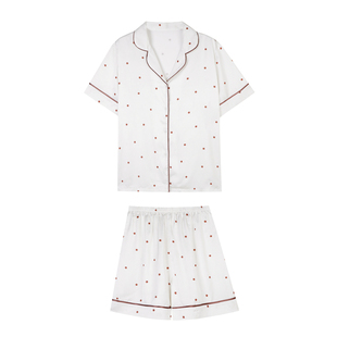 馨帮帮Homedress 星星印花冰丝睡衣女夏季薄款短袖甜美家居服套装