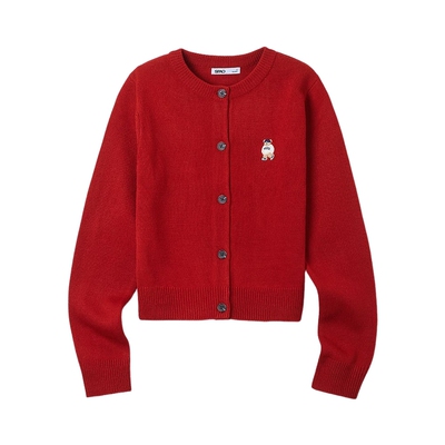 SPAO秋季新品小熊刺绣针织开衫