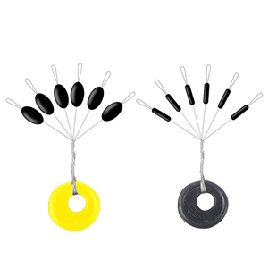 飞巴适黑色橡胶太空豆橄榄型圆柱形100组钓鱼线组小配件小小号