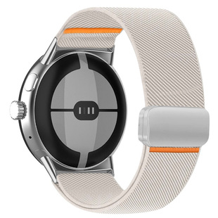 适用谷歌手表3尼龙编织表带pixel watch4磁吸扣弹力2透气替换腕带