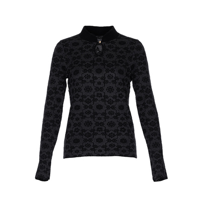 花木深羊毛提花针织衫套头打底衫