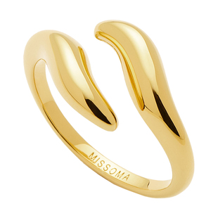 Savi x Missoma水波纹开口戒指镀18k金轻奢高级感素圈食指戒女