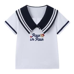 【索罗娜凉感】PawinPaw卡通小熊童装夏女童海军短袖T恤