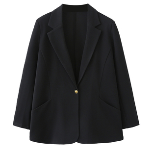 2026大码春装胖mm高级感气质减龄百搭西服休闲遮肚子显瘦西装外套