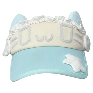 1Gangster Inn原创猫耳空顶遮阳帽亚文化帽子蕾系型可爱文字宅系