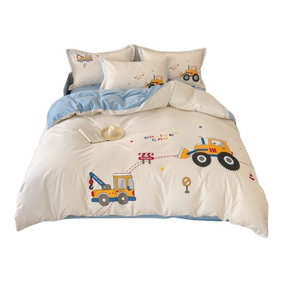 挖土机儿童60支全棉四件套