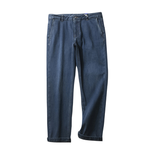 韩系神牛!笔挺有型!高端秋冬男士加绒保暖防风立裁弹力牛仔裤潮