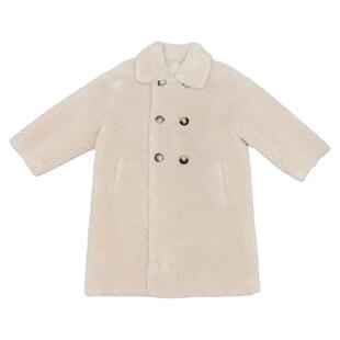 拓伴皮草女童儿童羊剪绒皮毛一体外套中大童长款羊羔毛大衣冬新款