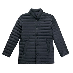 中老年羽绒服内胆休闲居家爸爸立领鸭绒服轻便时尚老头羽绒上衣冬