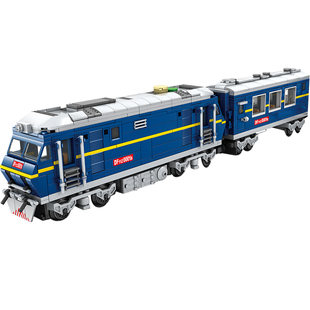 积木开智火车系列拼装玩具和谐号货运高速列车轨道复兴号高铁