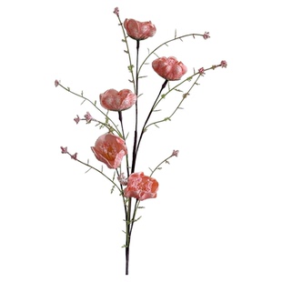 仿真花粉蝶假花客厅餐桌装饰品摆件杜鹃花彩蝶花婚礼摆设花束绢花