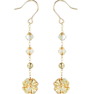 奥地利施家水晶进口14K注金耳环