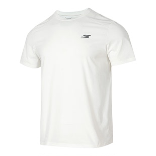 斯凯奇短袖春季新款运动服白色休闲服官方正品情侣装男女同款T恤