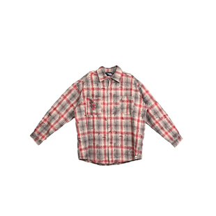 CBXLAB街舞潮牌古着感百搭复古美式衬衫嘻哈街头格纹宽松跳舞长袖