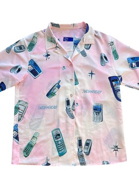 NOPMOB手机印花短袖衬衫