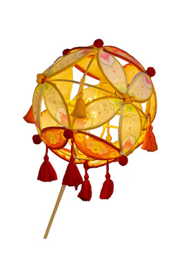 马年竹编滚灯灯笼diy材料包元宵节学校自制绣球花灯成品拍照道具