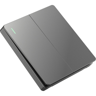 国际电工86墙壁暗装无边框大板灰单双控开关5孔带USB灰色插座面板