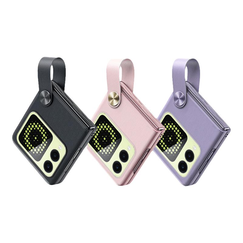 适用华为novaflip手机壳素皮支架p50pokcet折叠保护套商务防摔pockets高档皮套简约时尚pocket2定制男女轻薄