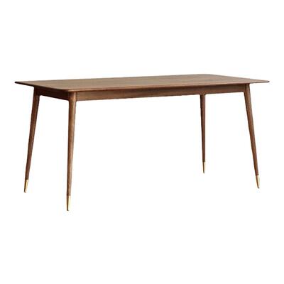 北欧实木铜脚韩式长桌橡木小户型家用全实木餐桌吃饭简约日式餐桌