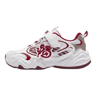 熔岩丨安踏儿童运动鞋女童鞋2026新年款红色犟弹复古老爹鞋休闲鞋