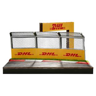收藏家1:64 比例F1赛车合金模型展示DHL赛道场景仿真汽车模型摆件