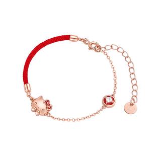 潮色绘xHelloKitty红绳手链女925银凯蒂猫马年本命年女士生日礼物