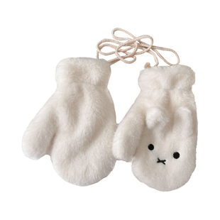 Miffy米菲兔手套女冬季加绒保暖挂绳骑车手套可爱学生冬天防寒