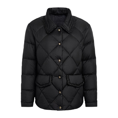 沫晗依美小香风拼接羽绒服