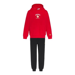 adidas阿迪达斯红色新年款卫衣长裤两件套男女大童运动套装KV6911