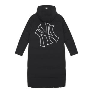 MLB黑色长款羽绒服专柜男女装秋冬新款纽约洋基队连帽款3ADJB1646