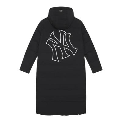 MLB黑色长款羽绒服专柜男女装秋冬新款纽约洋基队连帽款3ADJB1646