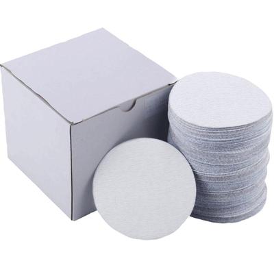 5寸植绒砂片白打磨背绒片圆盘砂纸干磨砂纸白色片拉绒片砂纸125m